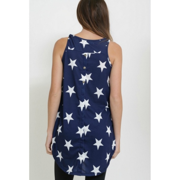 Navy Blue Tunic or dress with white stars - Picture 2 of 3